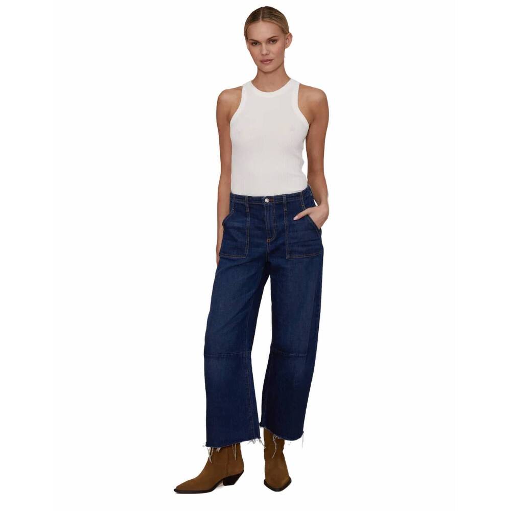 NEW LE JEAN utility soft barrel jean in zoe
